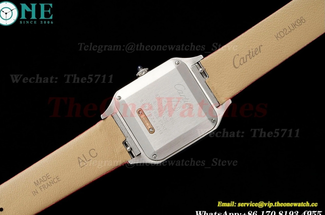 Dumont Santos Silver RG Quartz AF Dial Red SA 0408